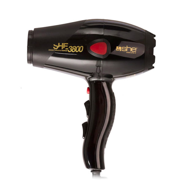 Asciugacapelli Nero SHE 3800 Con Ionizzatore