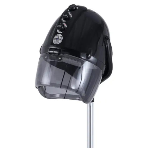 Casco Asciugacapelli Professionale Atomic Nero Con Piede