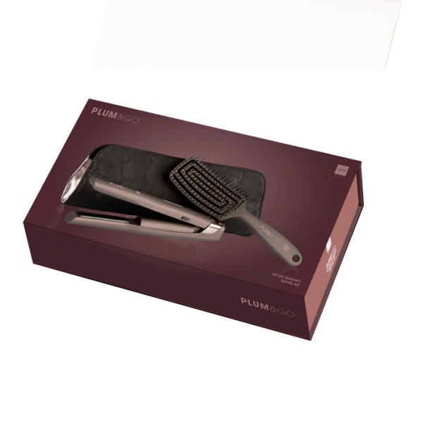 Kit Da Viaggio Piastra Per Capelli E Spazzola Plum And Go - immagine 3