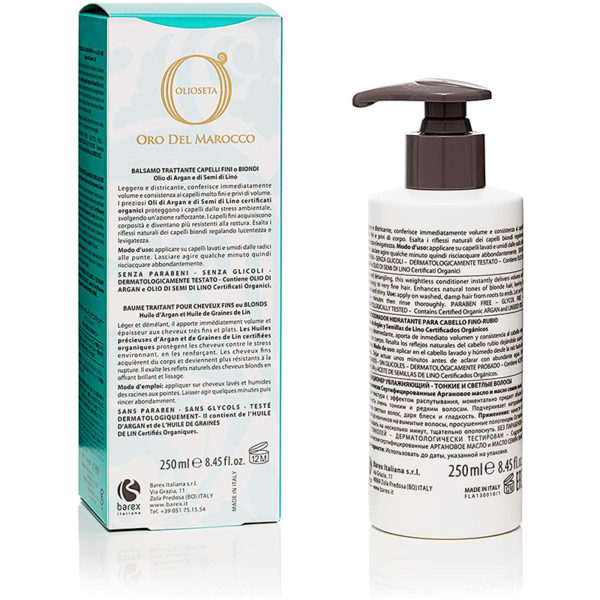Oro Del Marocco Olioseta Balsamo Trattante Per Capelli Fini O Biondi 250ml - immagine 2