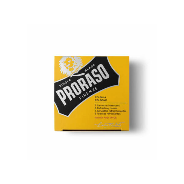 Proraso Linea Gialla 6 Salviettine Rinfrescanti Wood And Spice