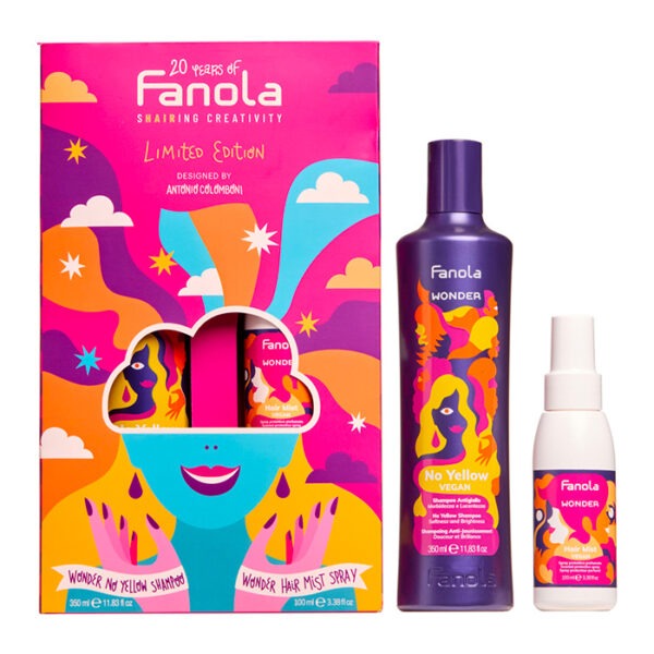 Fanola Wonder No Yellow Spring Kit - Shampoo + Spray Protettivo