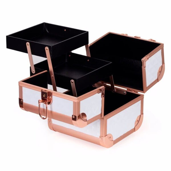 Inglot Mini Bauletto Make-Up Case Bianco & Rose Gold - immagine 3