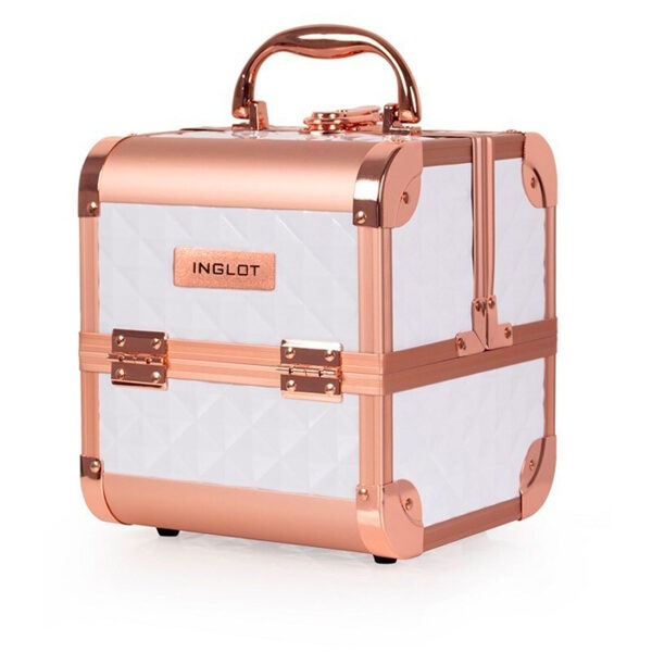 Inglot Mini Bauletto Make-Up Case Bianco & Rose Gold