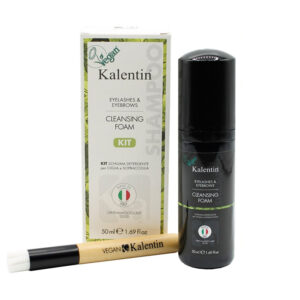 Kalentin Kit Vegano Schiuma Detergente E Pennello Per Ciglia E Sopracciglia