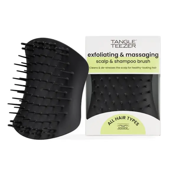 TANGLE TEEZER SCALP EXFOLIATOR & MASSAGER BLACK1