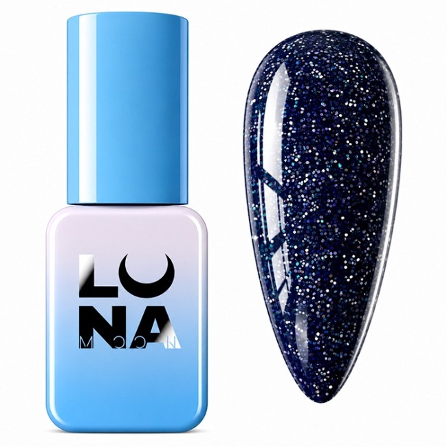 Lunamoon Smalto Semipermanente 123 8ml - Blu Notte Glitter