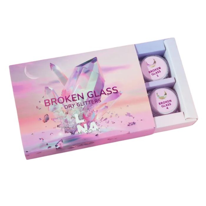 Lunamoon Set Of Dry Glitters For Nails Broken Glass 6 Pcs
